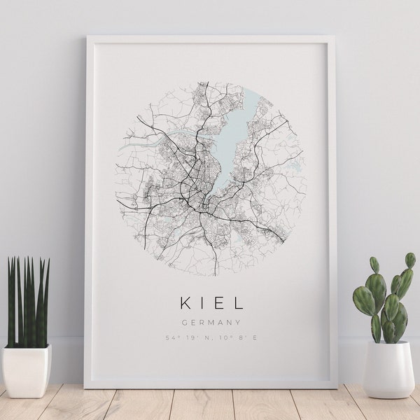 Kiel Map Poster, Kiel Minimalistisch, Kiel Poster, Kiel Koordinaten, Kiel Geschenk, Poster Kiel, Map Kiel, Kiel