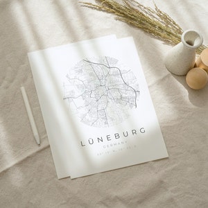 Cartel del mapa de Lüneburg, Minimalista de Lüneburg, Impresión de mapas de Lüneburg, Cartel de Lüneburg, Coordenadas de Lüneburg, Regalo de cumpleaños de Lüneburg, Lüneburg imagen 6
