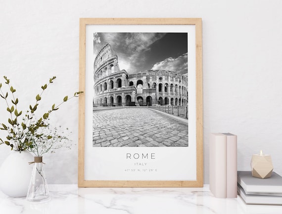 Rome Print, Rome Poster, Rome Wall Art, Rome Coordinates, Rome Gift, Rome Birthday Present, Rome Framed Poster
