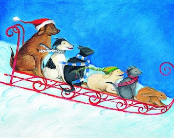 WHEE! Charity Holiday Card Supporting Homeless Pets (10 Cards per Box) (HP0301)