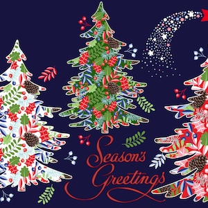 TRIPLE TREES Holiday Card Supporting Environmental Defense Fund (10 cards per pack) ED1952