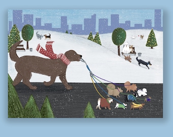 WALK TIME Holiday Cards Supporting Homeless Pets (10 Cards per Box) (HP2022)