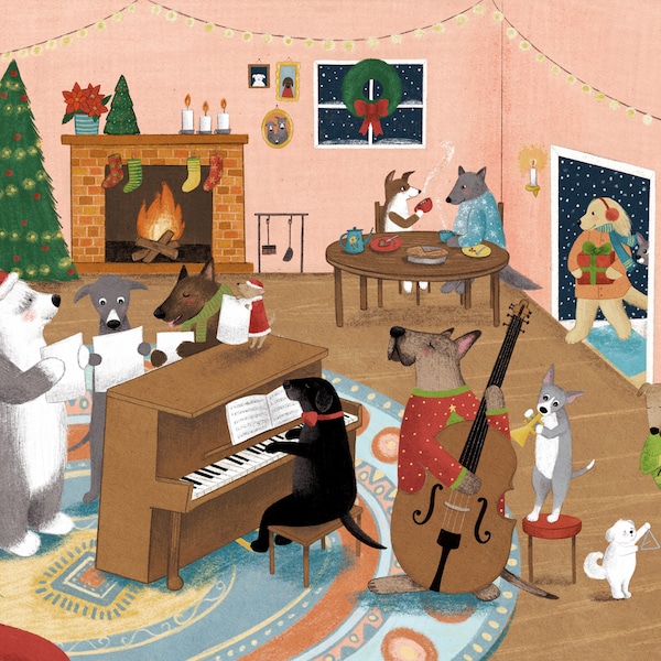 CANINE CAROLERS  Charity Card Supporting Homeless Pets (10 Cards per Pack) HP2126