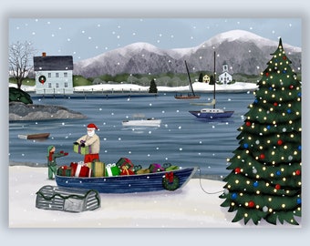 SEASIDE HOLIDAY Charity Christmas Card supporting the National Alliance to End Homelessness (10 Cards per pack) (NAEH2455)