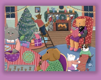 HOLIDAY PARTY Holiday Card Supporting Homeless Pets (10 Cards per Pack) HP2543