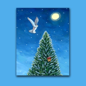 SNOWY OWL Holiday Card Supporting Environmental Defense Fund (10 Cards per Pack) (ED2257)
