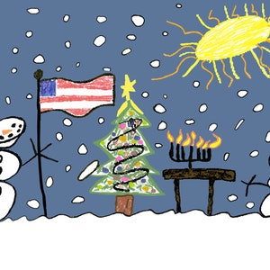 LETS CELEBRATE  Charity Holiday Card supporting Our Military Kids (10 Cards per pack) (OMK1621)