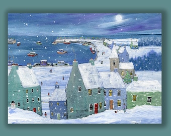 SEASIDE HOLIDAY  Charity Holiday Card supporting the National Alliance to End Homelessness (10 Cards per pack) (NAEH2556)