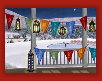 PEACE PORCH Holiday Card Supporting World Central Kitchen's work in the Mideast (10 Cards per Pack) WCK2403