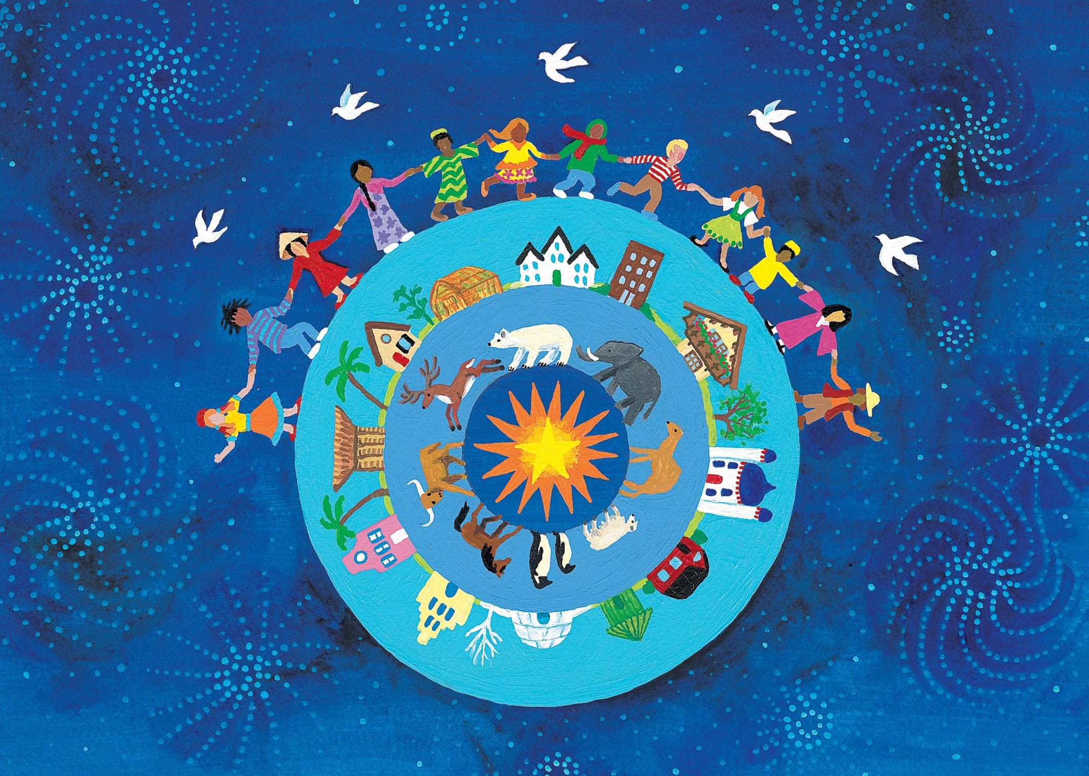 WE Are ONE WORLD Holiday Card Supporting Environmental