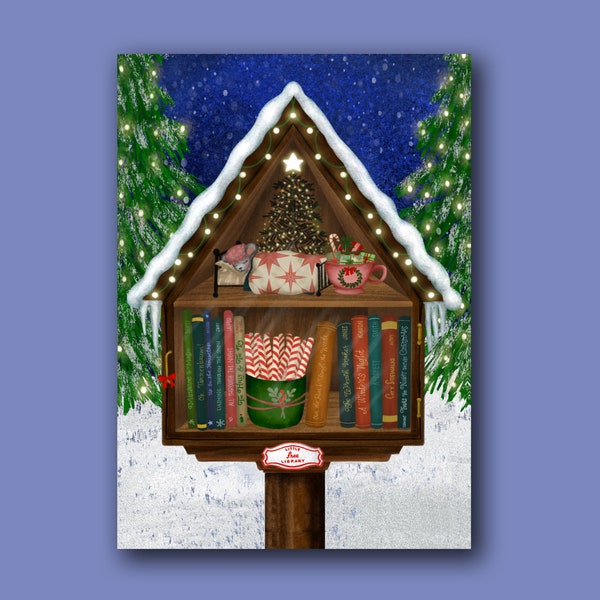 LITTLE FREE LIBRARY Charity Holiday Card supporting ProLiteracy (10 Cards per pack) (PLW2333)