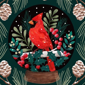 CARDINAL AND CONES Holiday Card Supporting EcoHealth Alliance  (10 cards per box) (EHA2031)