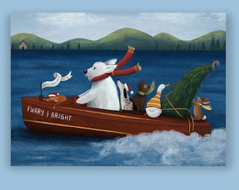 CHRIS CRAFT CHRISTMAS Holiday Card Supporting Homeless Pets (10 cards per pack) HP2333