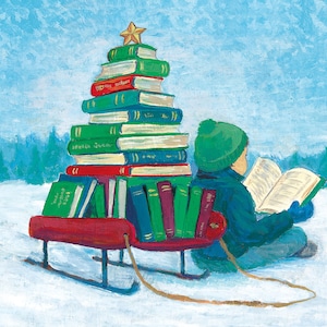 RESTFUL READING Charity Holiday Card supporting ProLiteracy (10 Cards per pack) (PLW0409)