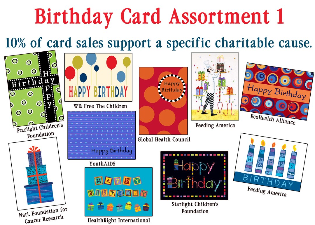 Charity Birthday Card Assortment 1 Etsy
