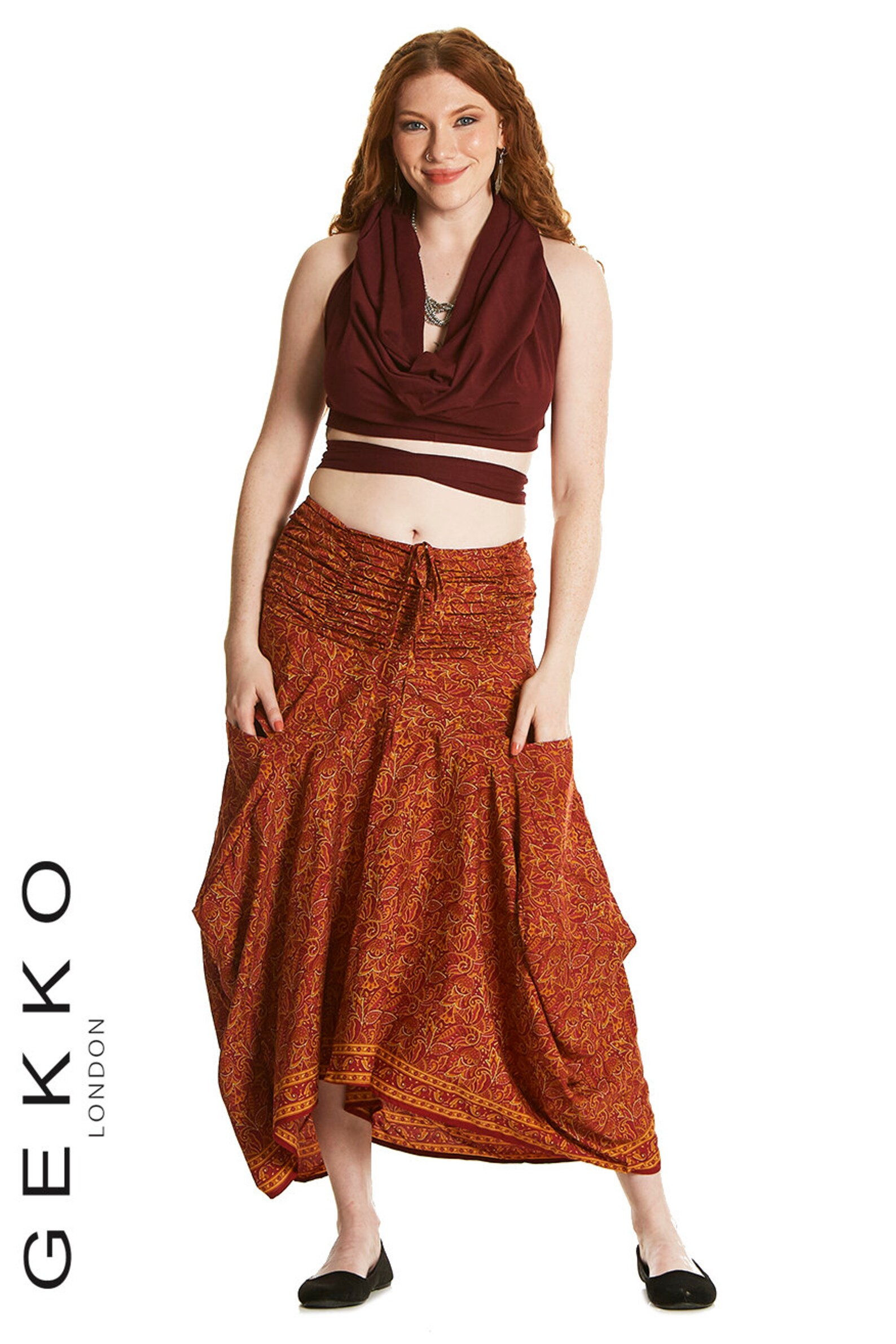 Nepalese skirt made from new polyester saris. Etsy