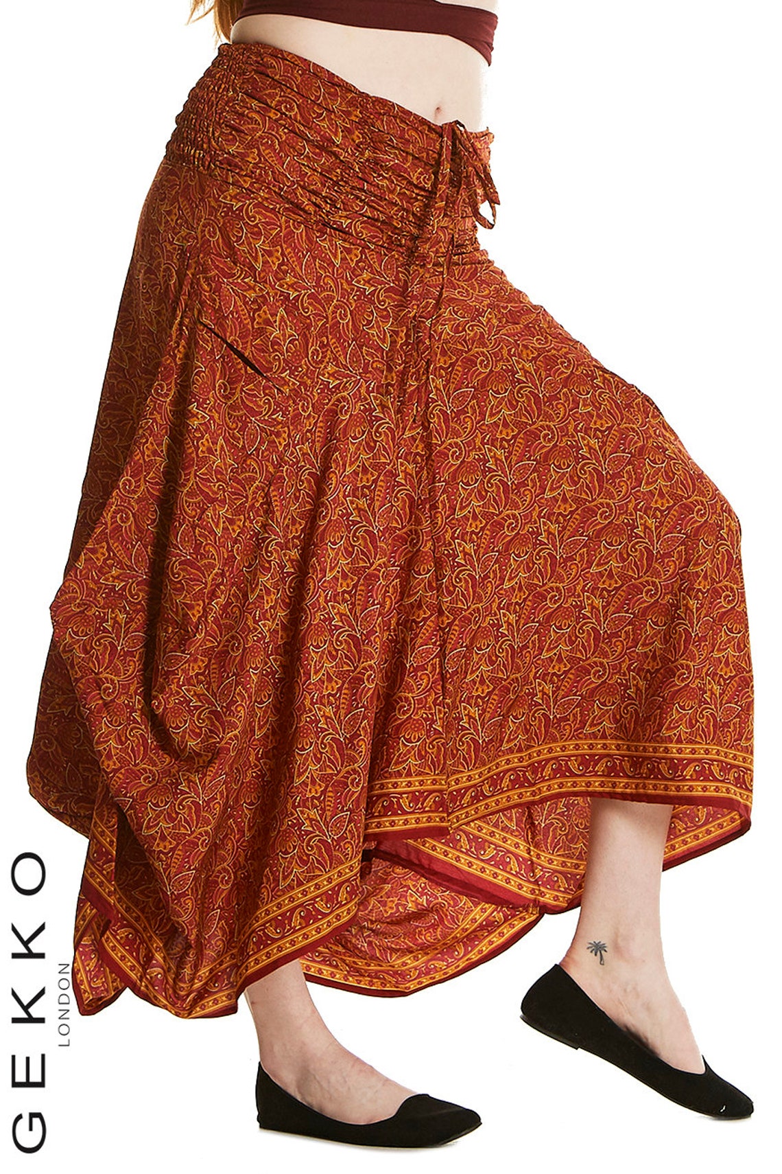 Nepalese skirt made from new polyester saris. Etsy