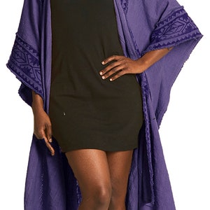 Simple square poncho with high neck made from acrylic shawls. image 7