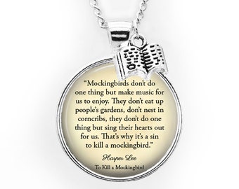 To Kill A Mockingbird Harper Lee Quote Necklace or Keychain Keyring. /'One Does Not Love Breathing/'
