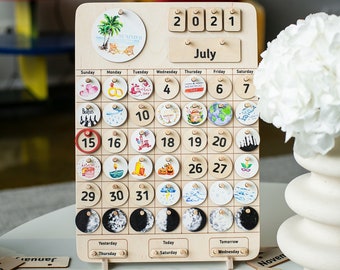 Wooden Calendar | Homeschool | back to school supplies | Montessori Calendar | Perpetual Calendar | Gifts | Learning Tool | Christmas Gifts