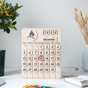 Wooden Calendar | Homeschool | Natural Home Calendar | Montessori Calendar | Perpetual Calendar | Handmade | Learning Tool