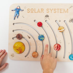 Wooden Puzzle with Planets of the Solar System, Educational Toy, Baby Shower Gift, christmas gifts, Personalized Baby Gift,Wood Toddler Toys image 9