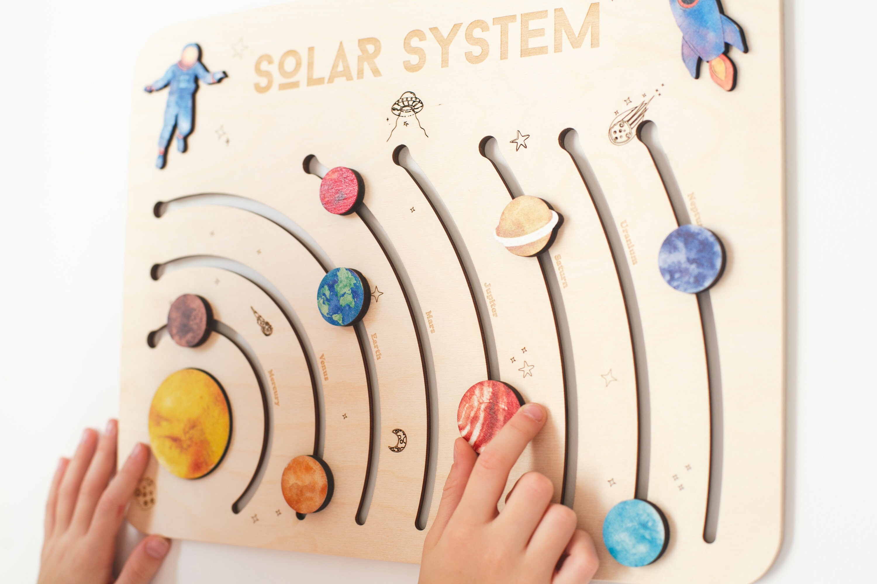 Wooden Puzzle with of the Solar System Space Nursery Etsy