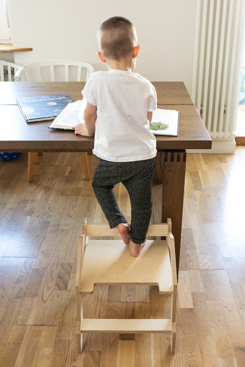 House-shaped chair, Toddler Step Stool, Kids Step Stool, Kitchen step stool, Birthday Gift, Bathroom Step Stool, Montessori Learning Stool image 6