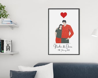 Personalized Love, couples, Valentines digital Wall Art, Arabic names Text Poster, instant download, downloadable Art Print