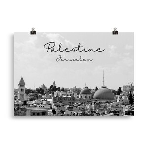 Palestine, Jerusalem, Black & White photo, Arab Palestinian city, English Museum high quality Poster
