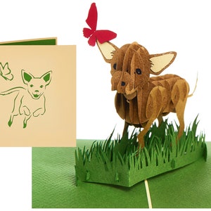 Chihuahua Pop Up Karte, Blanko Chihuahua Karte, Chihuahua Geburtstagskarte, Geburtstagskarte von Chihuahua, Karte für Chihuahua Liebhaber, Chihuahua 3D