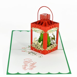 Weihnachten Pop Up Karte, Weihnachtslaterne Pop Up Karte, Frohe Weihnachten Karte Pop Up, Weihnachten 3D Karte, Weihnachten Pop Up Karte, Xmas Pop Karte