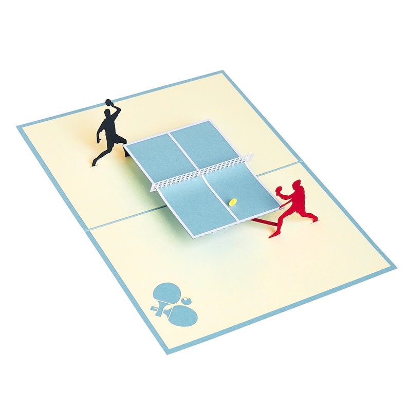 Ping Pong Pop up Card Father's Day Card Table Tennis Etsy