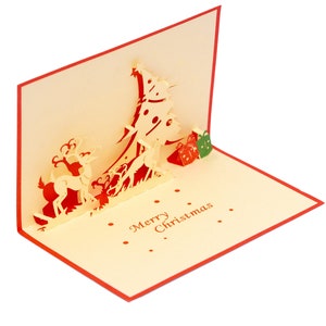 5pk Weihnachtsszene Pop Up Karte, 4x6" Weihnachts Pop Up Karte, Frohe Weihnachten Karte Pop Up, Weihnachten 3D Karte, Weihnachts Pop Up Karte Pack