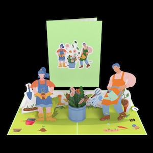 Gardening Pop Up Card, Card for Gardener, Birthday Gift for Gardener, What To Give Garderner,Plant Lover Gift, Card for Gardening Lovers