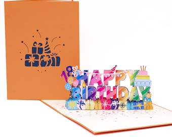 18th Birthday Pop Up Card: Handmade Laser Cut Design