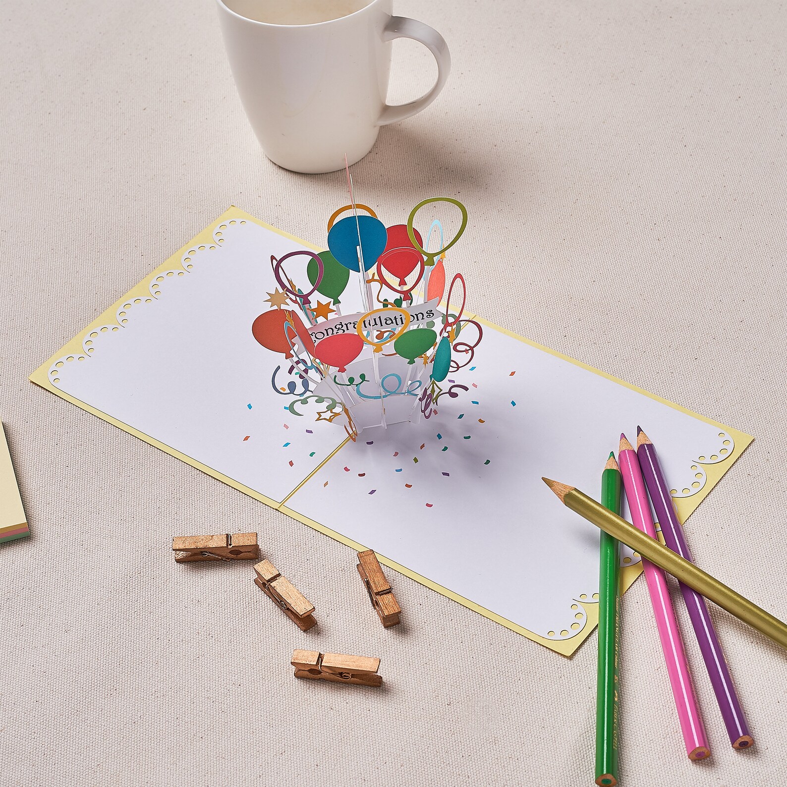 Congratulations Balloons Pop Up Card Congrats Card Balloons | Etsy