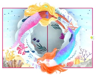 Mermaid Pop-Up Card: 3D Ocean Scene, Handmade Keepsake