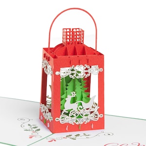 Christmas Pop Up Card, Christmas Lantern Pop Up Card, Merry Christmas Card