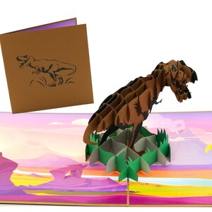 T-Rex Pop Up Card, Lege T-Rex Kaart voor kinderen, T-Rex Verjaardagskaart, Dinosaurus Kaart voor Kinderen, Kaart voor Dino Lover, Dinosaur Thank You Card
