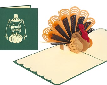 Handmade Turkey Card, Thanksgiving Pop Up Card, Turkey Thanksgiving Card, Thanksgiving Decorations, Turkey Pop Up Card, Thanksgiving Card