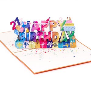 Happy Birthday 21st Pop Up Karte, Ruhestand Geburtstagskarte, Geburtstagskarte für 21 Jahre alt, 21 Geburtstagskarte für Tochter Happy 21st Birthday