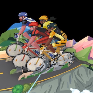 Tarjeta emergente de ciclista, tarjeta de ciclista, tarjeta de agradecimiento de bicicleta de montaña, tarjeta de cumpleaños de bicicleta de montaña, tarjeta para ciclista de montaña, tarjeta de bicicleta