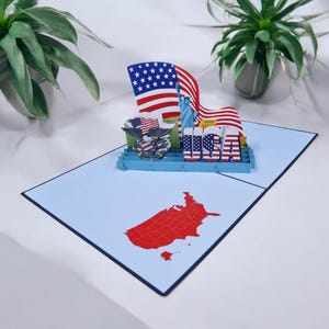 Karta pop-up USA, Karta pop-up nowego obywatelstwa, Karta pop-up nowego prezydenta USA, Karty okolicznościowe USA