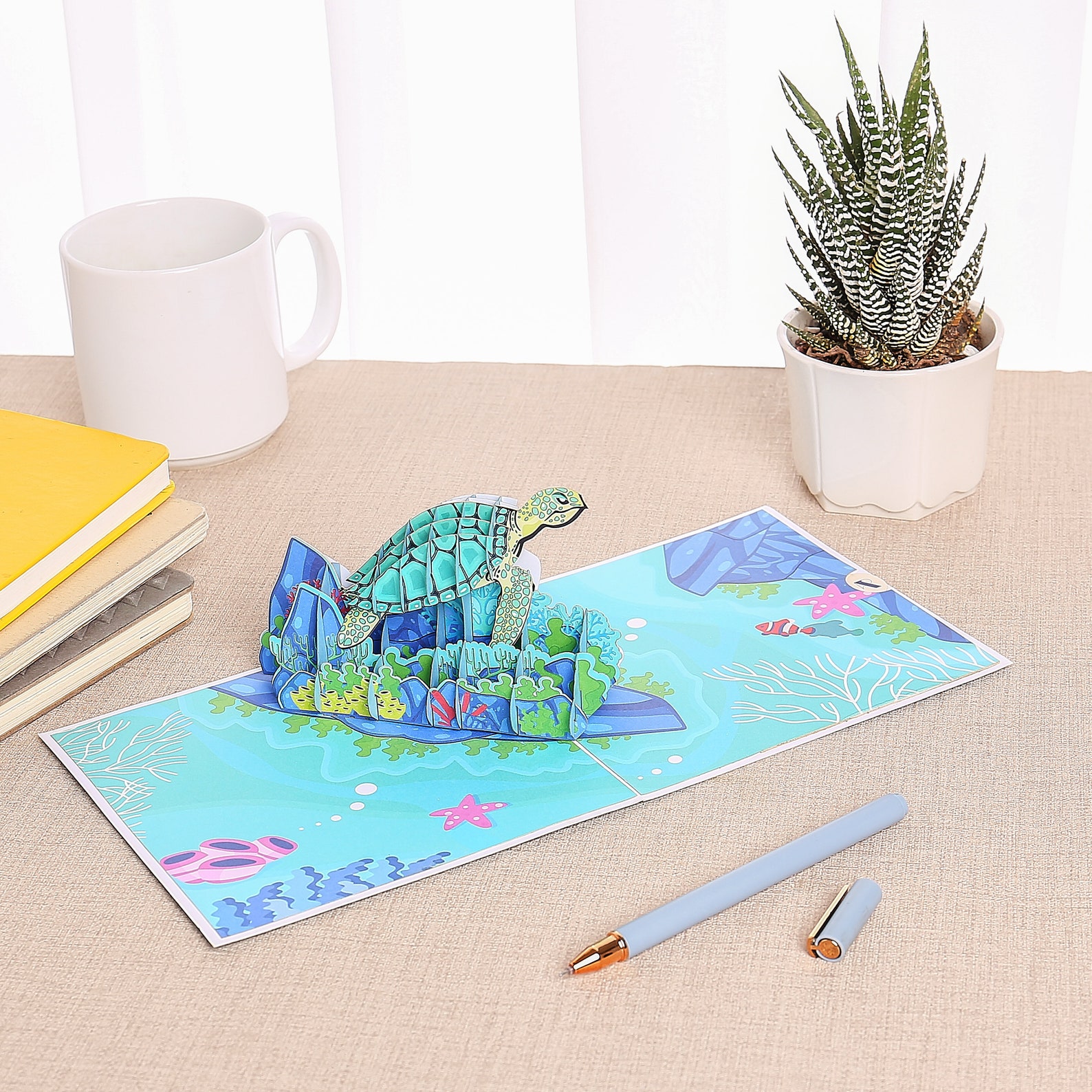 Turtle Pop Up Card 66 Turtle Card Handmade Card for Etsy