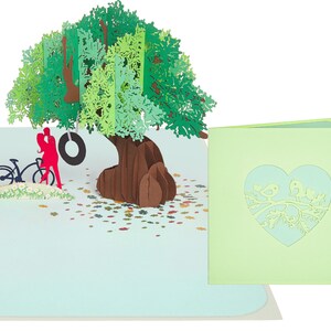 Evergreen Valentine Card Pop Up, prezent walentynkowy, kartka walentynkowa dla żony, kartka rocznicowa, kartka walentynkowa dla niego, walentynki 3D