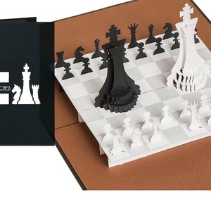 Chess Pop Up Card, Blank Chess Card, Chess Anniversary Card, 3D Chess Card, Chess Birthday Card, Chessboard Card, Chess Greetings Card