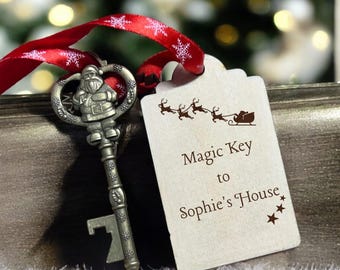 Christmas Eve Box Filler, Christmas Eve Santa Key, Personalised Christmas Eves box, Xmas Decoration, Name for childrens box, Stocking Filler