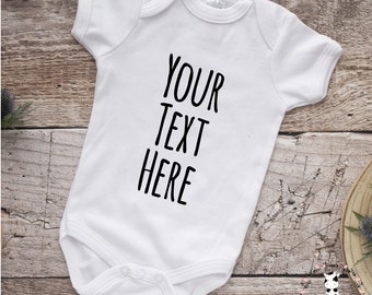 Personalised Baby Vest Grow Suit Announcement Coming Soon Surname Due Date Pregnancy gift reveal