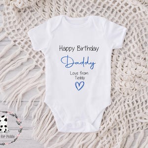 Happy Birthday Daddy Glitzer Weste Body Baby wachsen Papa Geburtstag